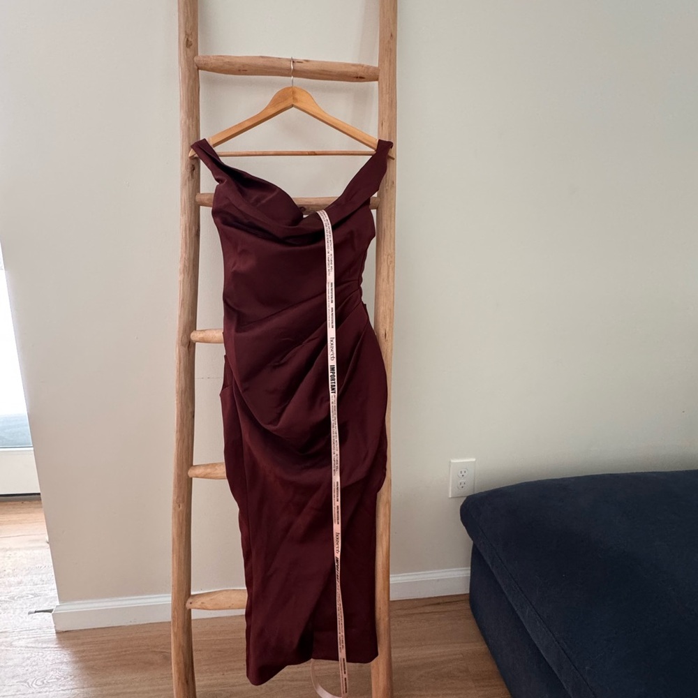 House of CB Deep Burgundy Midi Dress